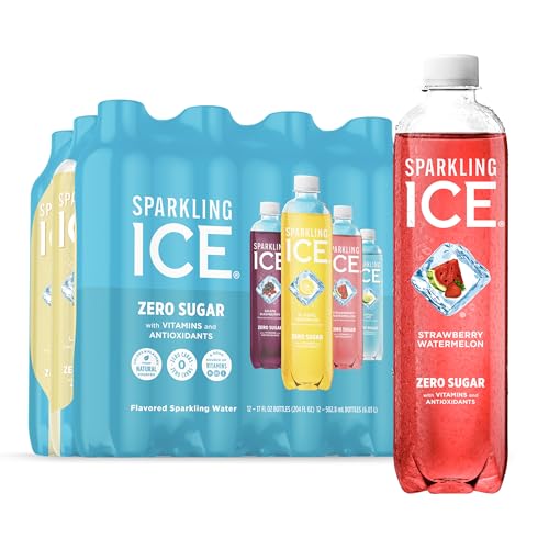 Sparkling Ice Purple Variety Pack, Flavored Water, Zero Sugar, with Vitamins and Antioxidants, 17 fl oz, 12 count (Black Raspberry, Cherry Limeade, Orange Mango, Kiwi Strawberry)