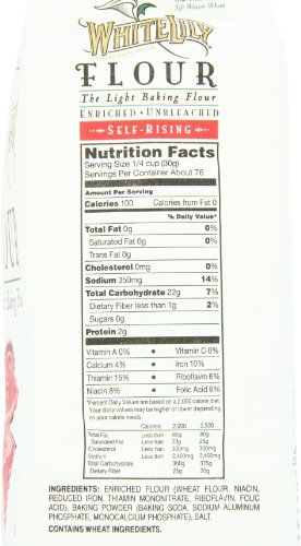 White Lily Unbleached Self-Rising Flour, 5-lb bags (2-Pack)