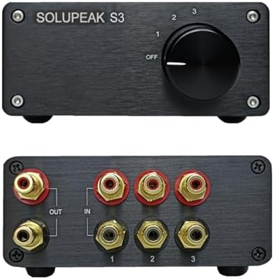 U31 3 Way RCA Audio Switcher, Stereo Audio Switch Selector Box