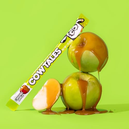Goetze's Candy Caramel Apple Cow Tales, 2.25 lb 36ct Canister | Chewy Caramel Apple and Smooth Cream Filling, Delicious Treats Fresh from the Factory