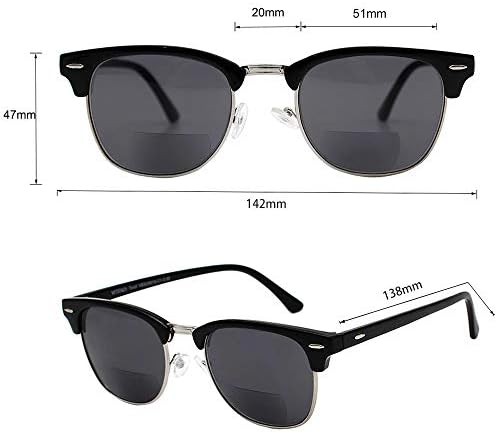 VITENZI Bifocal Sunglasses for Men Women Semi Rimless Reading Sun Tinted Glasses with Readers - Tivoli