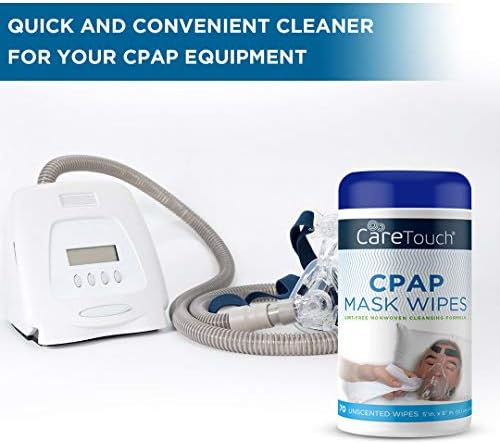 Care Touch CPAP Wipes - Unscented | CPAP Cleaner | 3 Packs of 70 Unscented Mask Cleaning Wipes - 210 Total