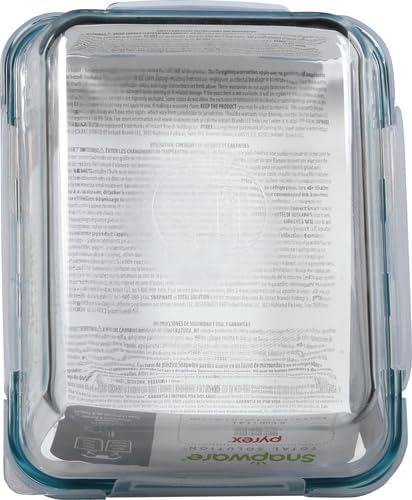 Snapware Snapware 6cup total solution rectangle food storage container glass, 9.3 Ounce (1112403) | Snapware glass container, 6‑cup size, BPA‑free lid, 4 locking tabs, microwave safe, freezer safe, dishwasher safe, 1112403