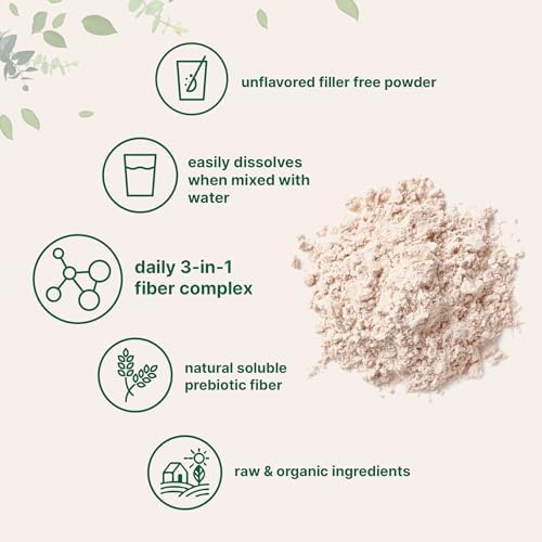 Micro Ingredients Organic Triple Fiber Powder, 2lb | Natural Prebiotic to Support Digestive & Gut Health | Soluble, Easily Digestible | Unflavored