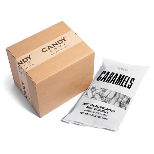 Candy Envy - Individually Wrapped Caramels - White Wrapper - 2 Pound Bulk White Candy