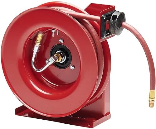 Reelcraft 4625 Premium Duty Spring Retractable Hose Reel, Made with Reinforced Steel, Long Life Drive Spring and Quiet Speed Latch, ⅜” x 25’