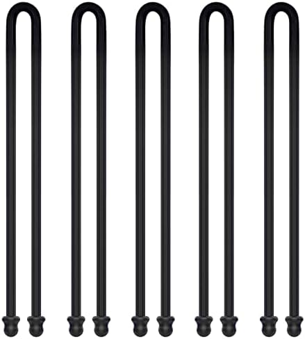 5Pcs 18in Silicone Cable Tie, Steel-Cord Twist Ties, Organizer