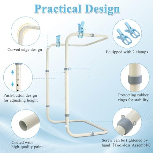 Blanket Lifter Foot Cradle Lift Bar for Feet Adjustable Blanket Support Lifters Holder Bed Foot Tent Blankets Riser Sheet Raiser Heavy Duty Steel
