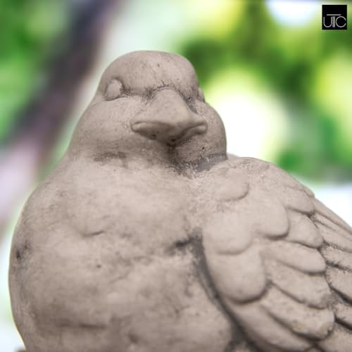 Small Cement Bird Statue, Gray Concrete Finish (8.25 X 5.25 X 6.25 In.) | Decorative Cement Bird Figurine With A Gray Concrete Finish, Ideal For Tables, Patios, Lawns, Yards, And Home Décor.