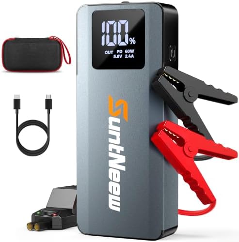 Jump Starter Power Bank 16000mAh, 12V Heavy-Duty Battery Booster for 8.0L Gas/6.5L Diesel Vehicles (Cars, Trucks, SUVs, ATVs)