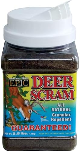 Deer Scram All Natural Granular Repellent - All-Natural, Animal, People and Pet Safe Granule Repellents (2.5 lb Shaker)