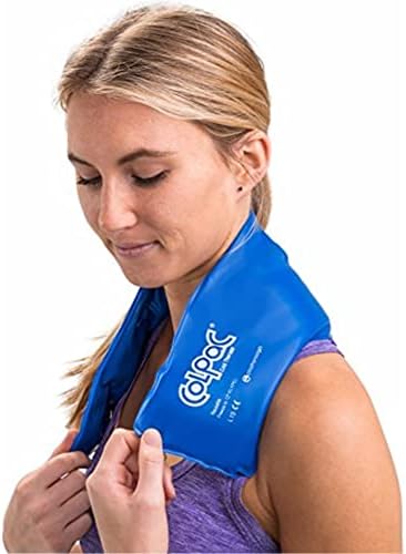 Chattanooga ColPac - Reusable Gel Ice Pack - Blue Vinyl - Neck Contour - 23 in (58 cm) - Cold Therapy for Neck, Shoulder, Upper Back for Headaches