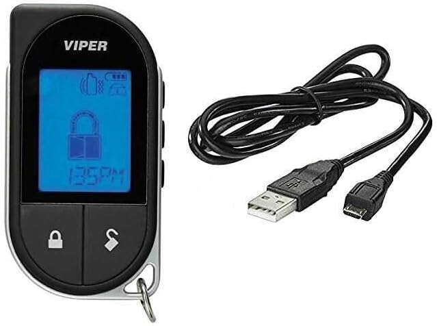 7756v 2 Way LCD Replacement Remote Transmitter Bundled with + (1) MicroUSB 8606U Charging Cable