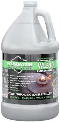 Armor WL550 Deep Penetrating Solvent-Based Matte Wet Look 1 Gallon Concrete Sealer - Professional Grade Long Lasting Matte Wet Look Sealer For