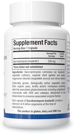 Biotics Research Saccharomyces boulardii Probiotics Supplement - 235 mg/Serving- Supports GI Health Microbial Balance, Healthy Immune & Pathway Responses - Dairy-Free, Temperature-Stable - 60 Capsules