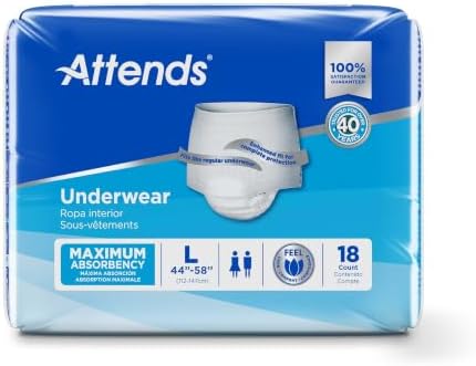 Attends Adult Absorbent Underwear, Medium, AP0720, Maximum, 80 ct | Disposable Pull-On Diapers with Tear-Away Sides and Breathable Waistband