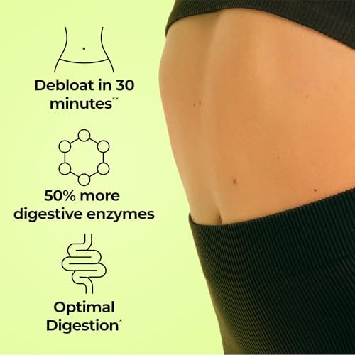 HUM Flatter Me Digestive Enzymes, Digestion & Bloating Support, 60 Count | 18 Digestive Enzymes, Ginger, Peppermint & Fennel, Women & Men, Vegan, Non-GMO, 60 Capsules