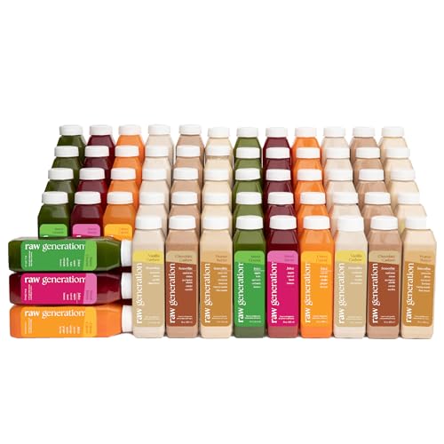 Raw Generation 3-Day Protein Juice and Smoothie Cleanse, 18-Bottle Pack | Plant-based lean muscle support, workout nutrition, 38g daily protein, steady energy, cravings support & easy reset routine