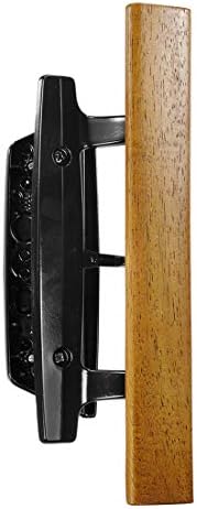 Mortise Style Reversible Sliding Patio Door Handle Set with Oak Wood Interior Handle and Exterior Pull in White Diecast Finish Fits 3-15/16” Screw