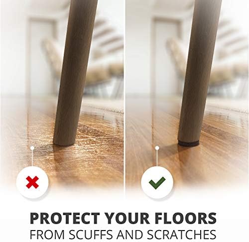 16 Heavy-Duty Felt Furniture Pads 2” 1/4” Thick X-Protector Round Felt Pads | for Furniture Feet - The Best Felt Floor Protectors for Furniture to Prevent Scratches. Protect Your Hard Floor! (Brown)