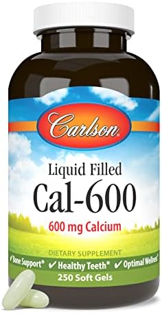 Carlson Cal-600, 600 mg, Calcium, Liquid Filled, 100 Softgels | Bone Support; Healthy Teeth; Optimal Wellness