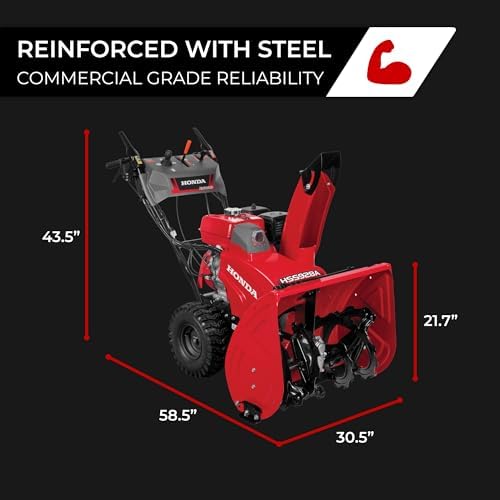 Honda HSS928 28-Inch Two Stage Snow Blower (HSS928AAW) | Pneumatic Sure-Grip Tires, Clears Up to 1900 Pounds per Minute with 52-Foot Max Throwing Distance, Self-Propelled