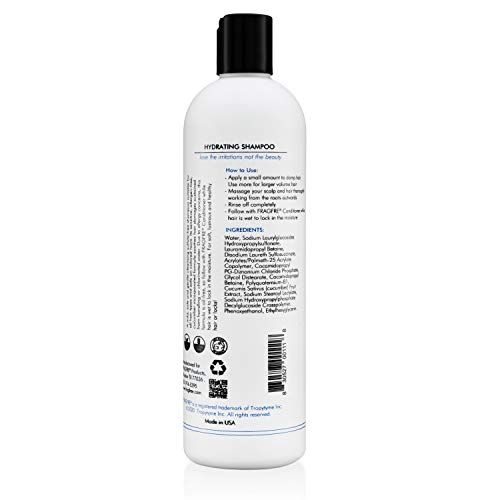 Hydrating Sensitive Skin Shampoo 12 oz - Sulfate-Free, Fragrance-Free, Paraben-Free, Color-Safe, Hypoallergenic, Mild Hair Cleanser - Gluten-Free, Vegan, Cruelty-Free, With Natural Cucumber