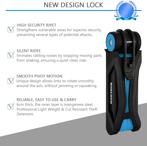 Bike Lock Bicycle Scooter Motorcycle Folding Locks with 4Keys, Fold Chain Heavy Duty Alloy Steel Foldable Lock with Mounting Bracket 2pc Straps