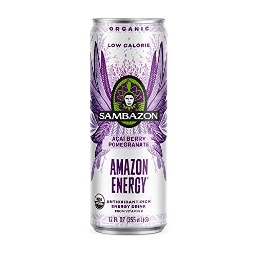 Sambazon Organic Amazon Energy Drink, Jungle Love, Acai Berry and Passionfruit, 12 Fl Oz (Pack of 12)