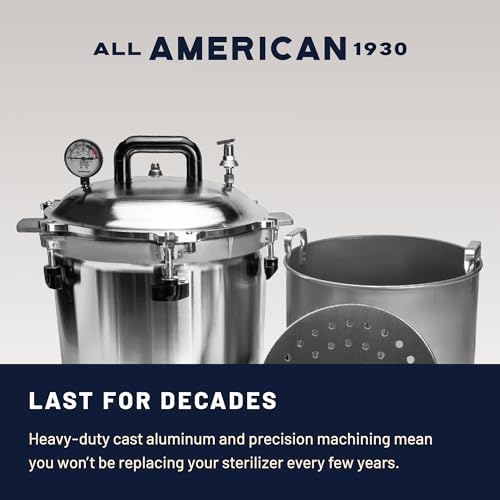 All American 1930 1941X Sterilizer - 41 qt - Non-Electric Sterilizer - Suitable for Any Heat Source - Includes Rack - Made in the USA