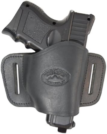 New Barsony Quick Slide Gun OWB Black Leather Holster for Compact 9mm 40 45 Pistols