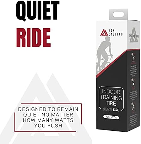 KOM Cycling Indoor Trainer Tire 700 x 25c - Road Bike Tire With Quiet Long Lasting Proprietary Rubber Compound - Perfect for Saris, Kinetic Kurt