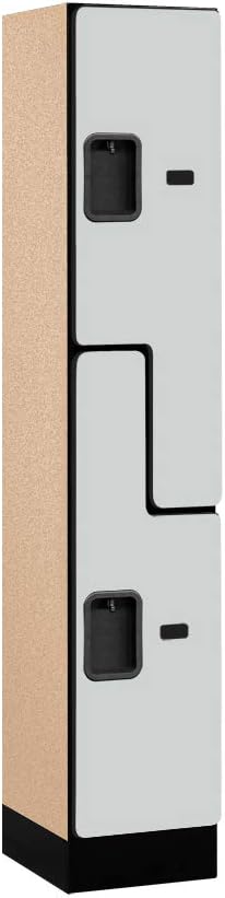 Salsbury Industries Double Tier 'S' Style Designer Wood Locker, Mahogany, 5' 3" x 15"