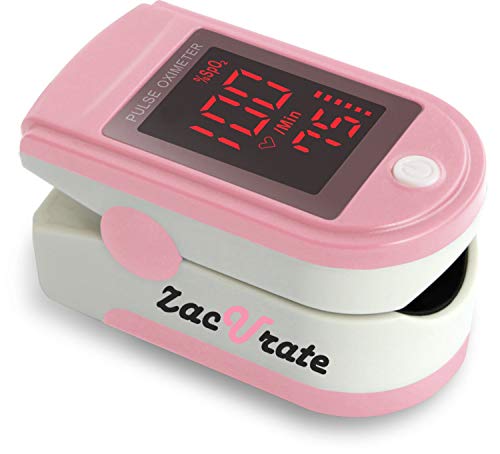 Zacurate Pro Series 500DL Fingertip Pulse Oximeter Blood Oxygen Saturation Monitor with Silicone Cover, Batteries and Lanyard (Mystic Purple)