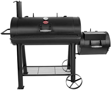 Char-Griller® Competition Pro® Barrel Grill and Offset Smoker, Includes Side Fire Box for Texas-Style Offset Smoking, Metal Cooking Grates, 1