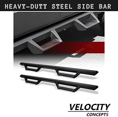 Hoop Drop Step Side Bars Board Matte Black 2007-2018 for Chevy Silverado/GMC Sierra Crew Cab