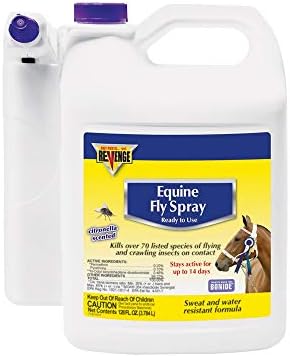 Bonide (BND46183) - Revenge Equine Fly Spray w/Battery Powered Sprayer, Ready to Use Indoor Insecticide/Pesticide Insect Killer (1 gal.)