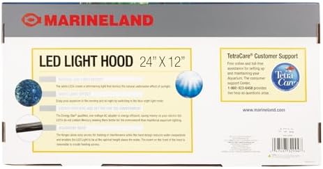 Marineland LED Light Hood For Aquariums, 24 Inches By 12 Inches, Natural Shimmering Light With Night Light Effect