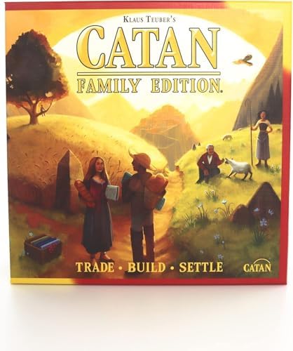 CATAN Family Edition Board Game - Embark on a Quest for Settlement! Strategy Game for Kids & Adults, Ages 10+, 3-4 Players, 60 Minute Playtime