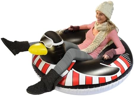 GoFloats Winter Snow Tubes - Choose from Unicorn, Disney's Frozen, Ice Dragon, Polar Bear, Penguin, Flamingo - Inflatable Sled for Kids and Adults