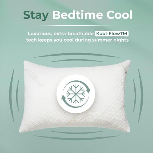 Snuggle-Pedic Adjustable Memory Foam Pillows - GreenGold Certified Pillow w/ Viscose of Bamboo Cover for Side, Stomach & Back Sleepers - Made in the USA - Standard