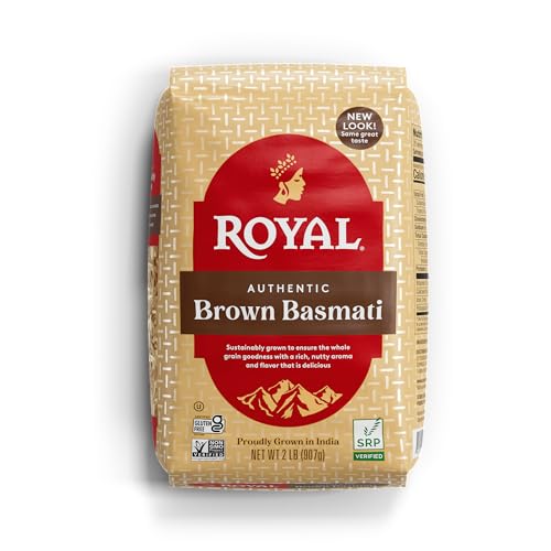 Royal Brown Basmati Rice - Authentic Long Grain Rice - 10 lb Bag | Perfect for Biryanis, Pilafs & Curries - Cook in Microwave or on Stove Top