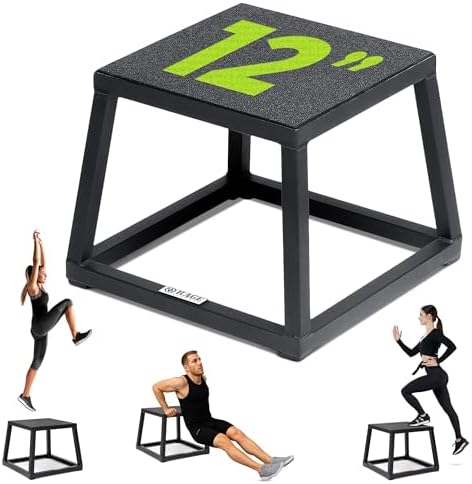 Rage Fitness Steel Plyo Box 12-18-24 Inch High Anti-Slip Pre-Assembled Plyometric Jump Box for Home Gym Conditioning and Strength Training (Sold