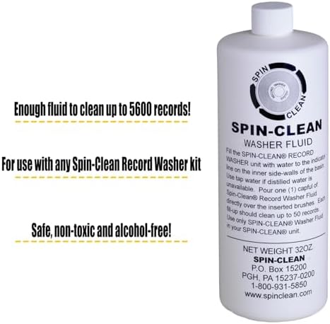 Spin-Clean Record Washer Fluid 32oz. | Alcohol-Free Record Cleaner Solution | Vinyl Record Cleaner Fluid