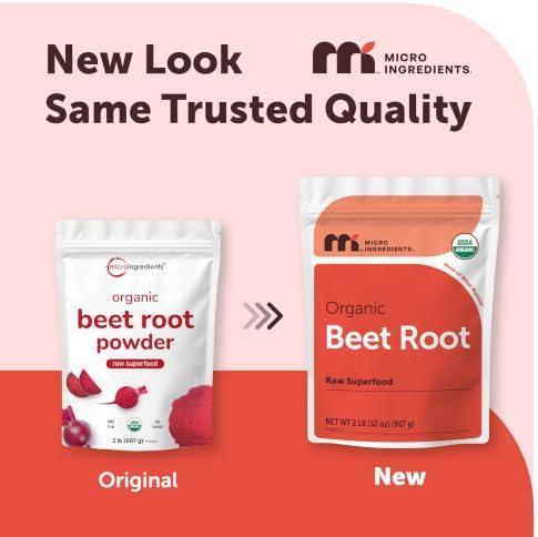Micro Ingredients Organic Beet Root Powder, 4 Pounds | Nitric Oxide Supplement for Men & Women | Water Soluble, Highly Concentrated Raw Beet Supplement | Superfood Drink Mix | Non-GMO, Plant Based