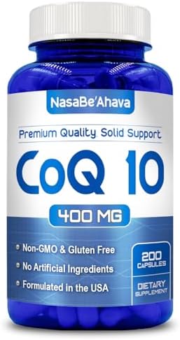 CoQ10 400mg Capsules | Vegan Friendly Coenzyme Q10 400mg per Serving from Easy Absorption Ubiquinone Supplement for Skin Heart and Energy Support