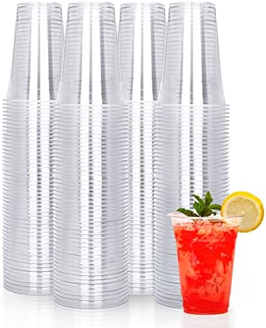 TashiBox [16oz - 150 Cups Clear Plastic Cups, disposable plastic cups for tea,smoothies Sodas and Mixed Drinks