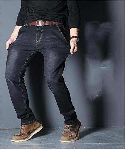 Andongnywell Men's Loose Stretch Denim Pants Elastic Waist Loose Fit Jeans Stretchy Casual Solid Trousers