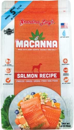 Grandma Lucy's Macanna Dog Food, Grain Free and Freeze-Dried - Salmon Recipe, 3Lb Bag