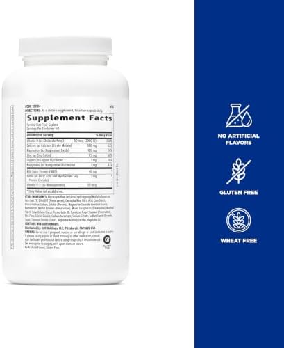 GNC Calcium Complete 800mg, Supports Bone Density, 240 Caplets, 60 Servings